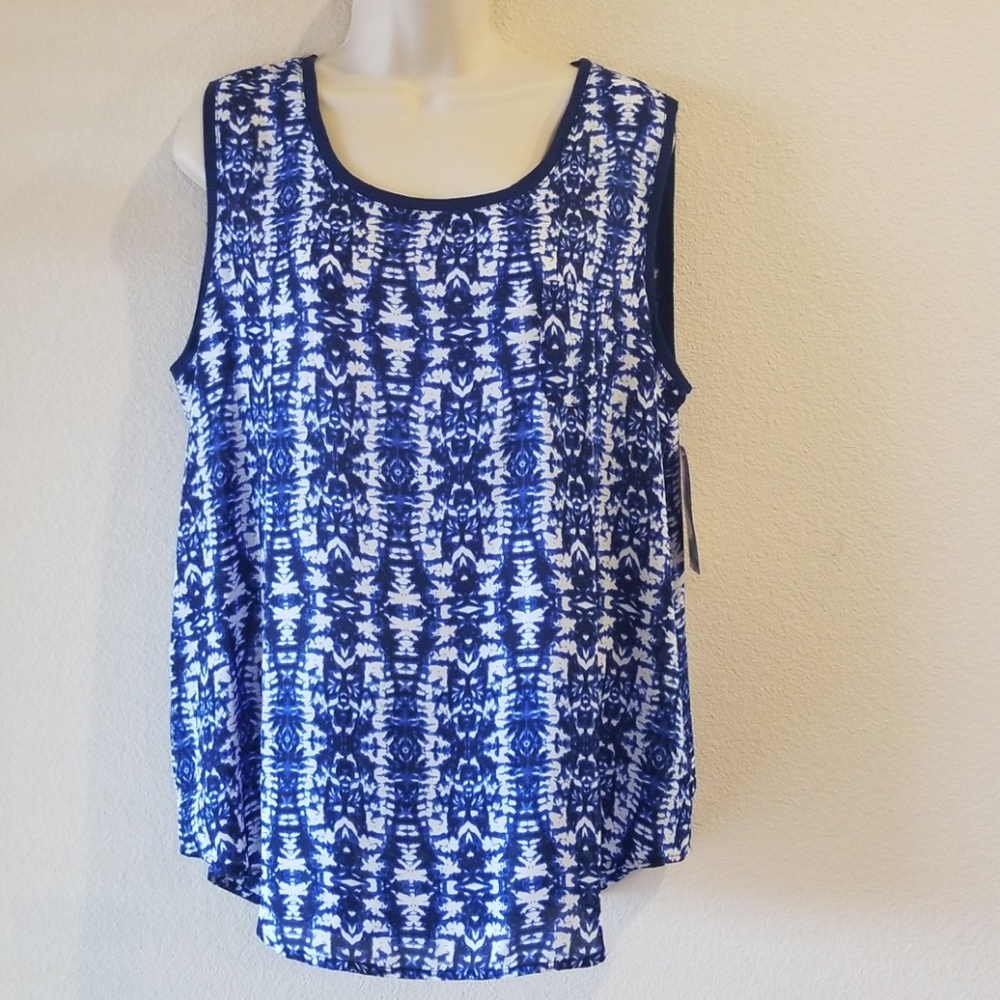 ❣VALERIE STEVENS Blue Scoop Neck Sleeveless Top❣